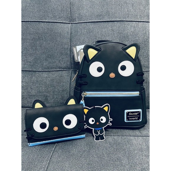 Loungefly Handbags - Loungefly Sanrio Hello Kitty Chococat Mini Backpack and Wallet Black Cat New